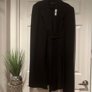Beautiful black 2 in 1 knee length dressy cape dress, great for formal party